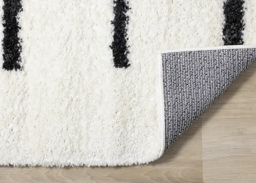Cream And Black Striped Area Rug Photo 9