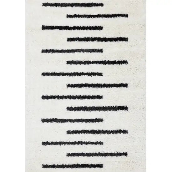 Cream And Black Striped Area Rug Photo 4