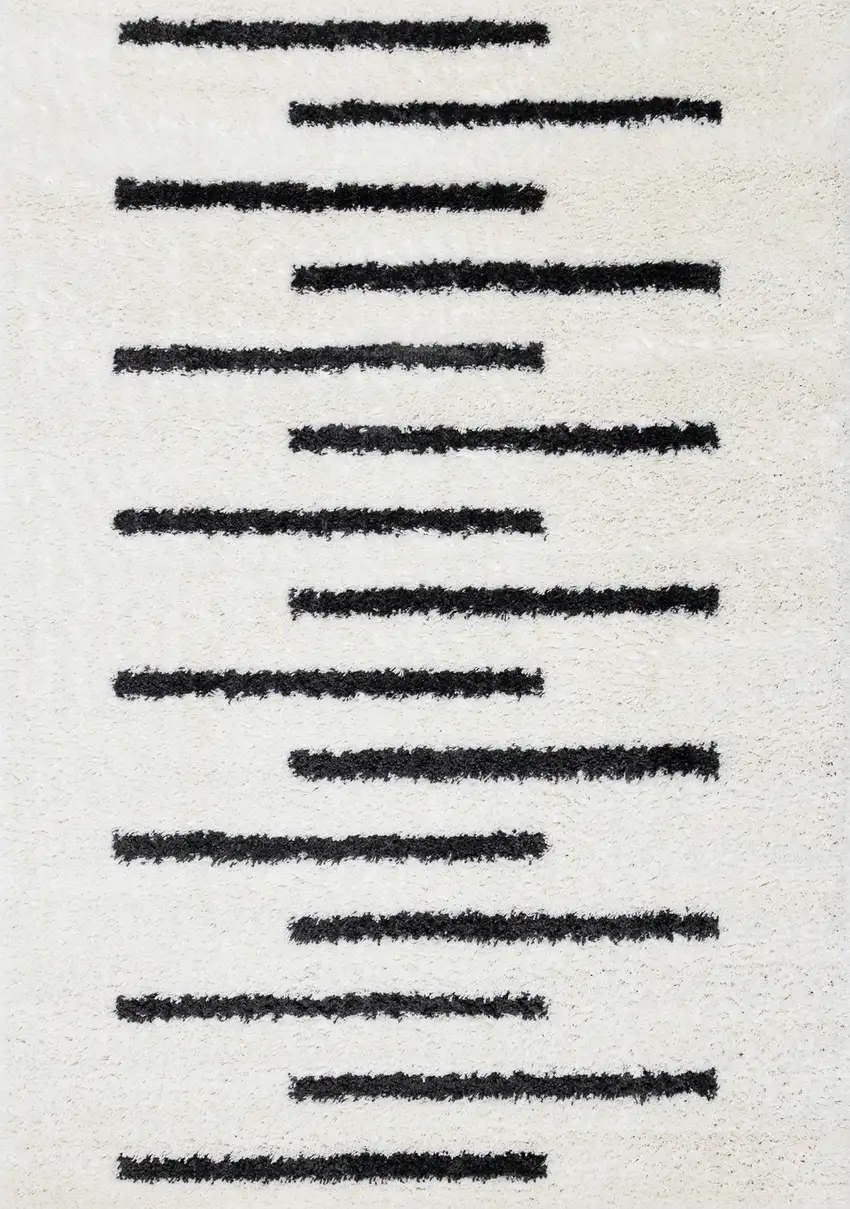 Cream And Black Striped Area Rug Photo 4