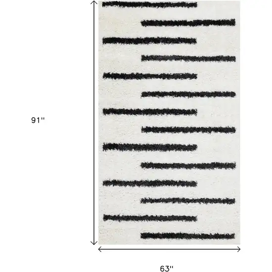 Cream And Black Striped Area Rug Photo 3