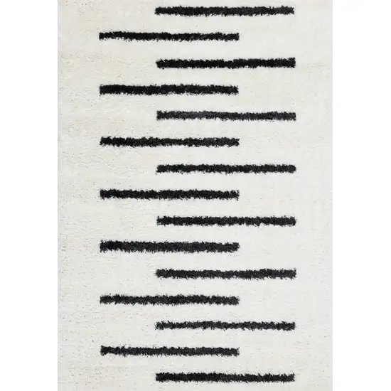 Cream And Black Striped Area Rug Photo 2