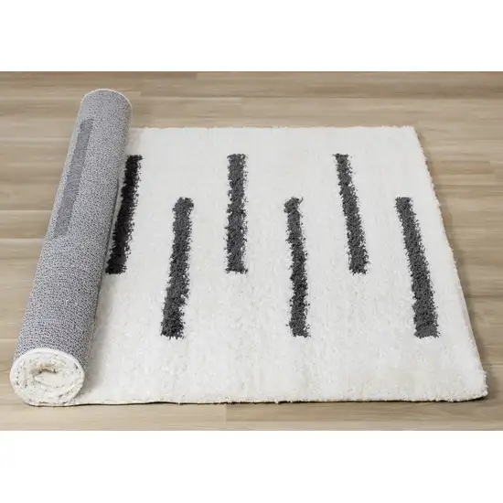 Cream And Black Striped Area Rug Photo 7