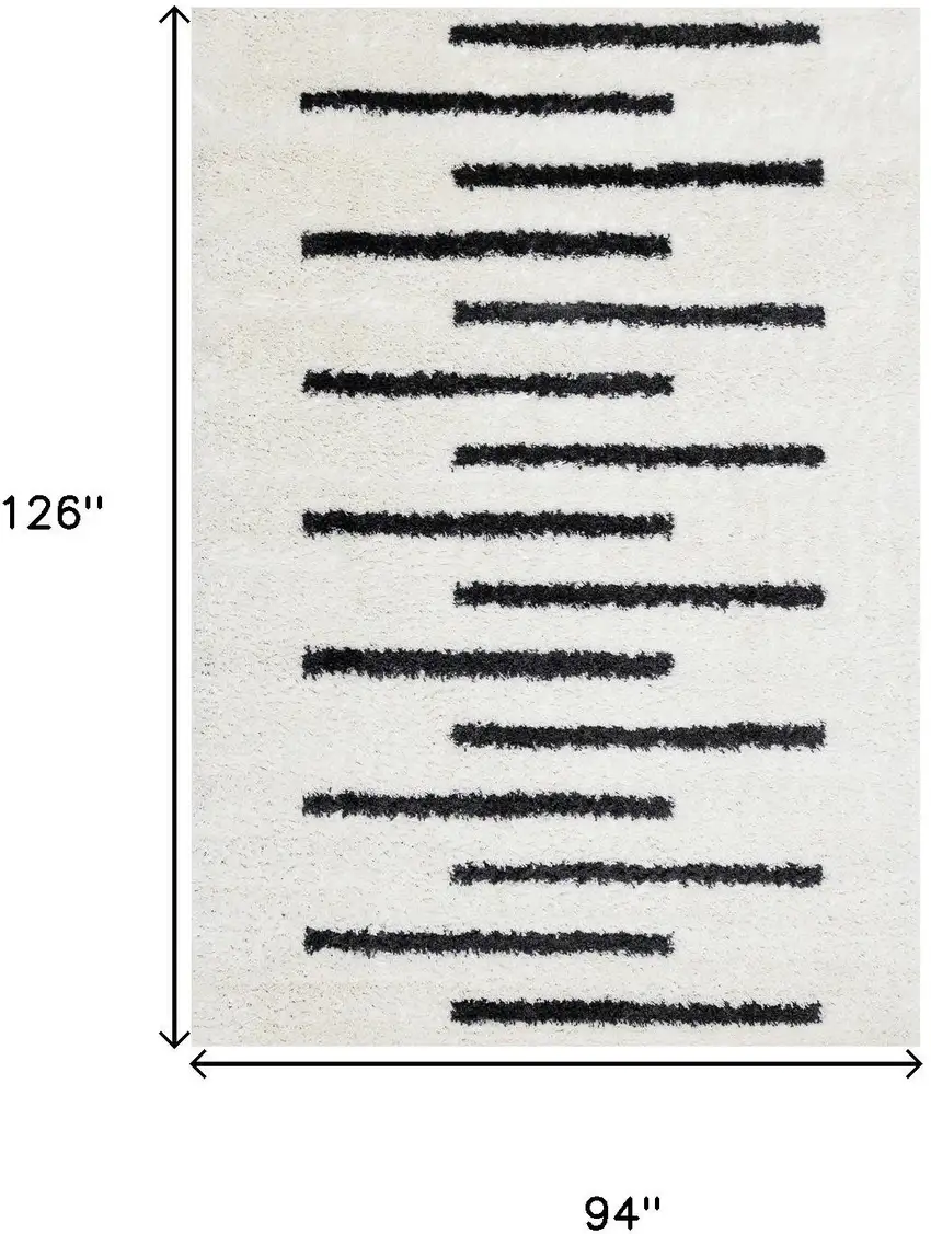Cream And Black Striped Area Rug Photo 3
