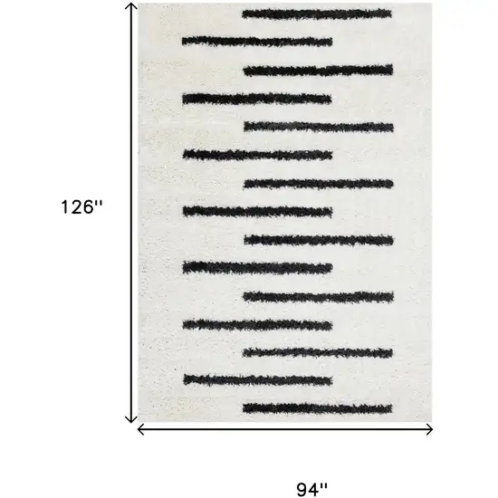 Cream And Black Striped Area Rug Photo 3