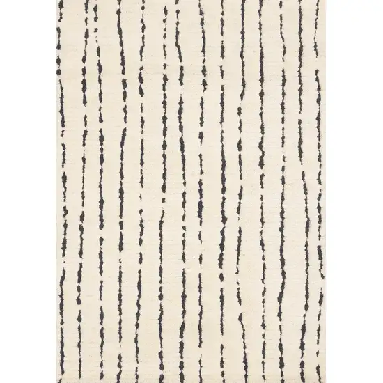 Cream And Black Striped Area Rug Photo 2