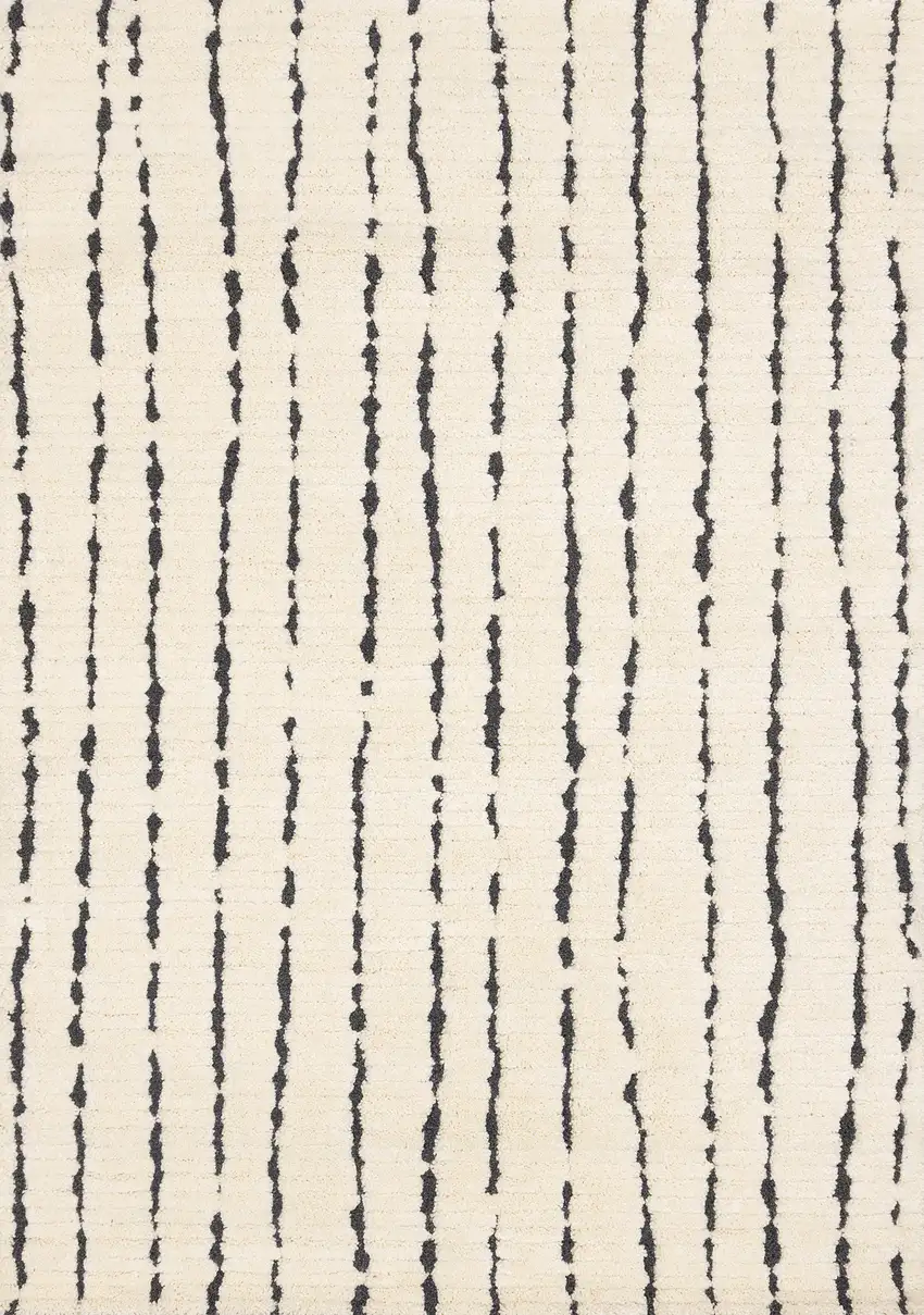 Cream And Black Striped Area Rug Photo 2