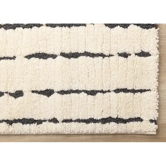 Cream And Black Striped Area Rug Photo 7