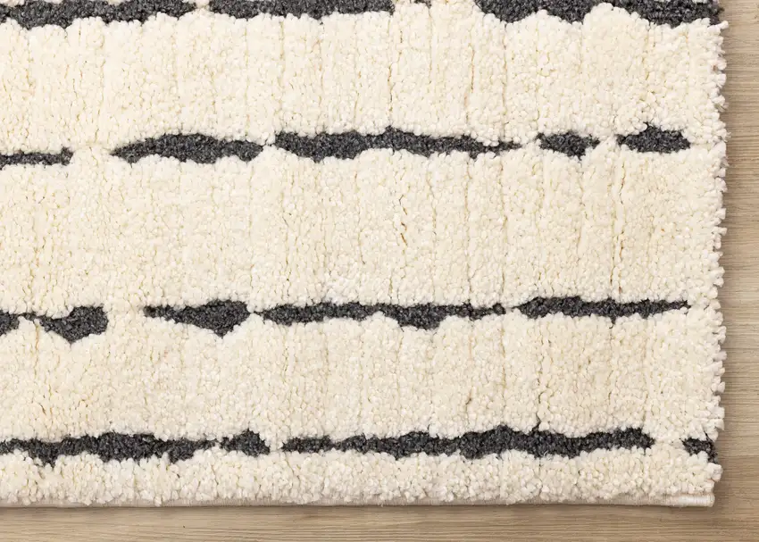 Cream And Black Striped Area Rug Photo 7