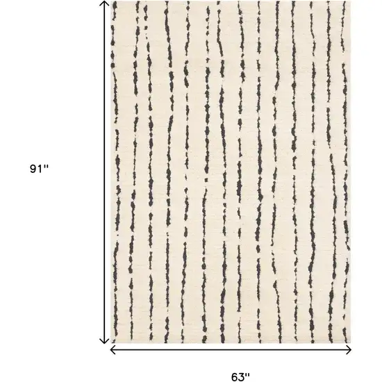 Cream And Black Striped Area Rug Photo 3