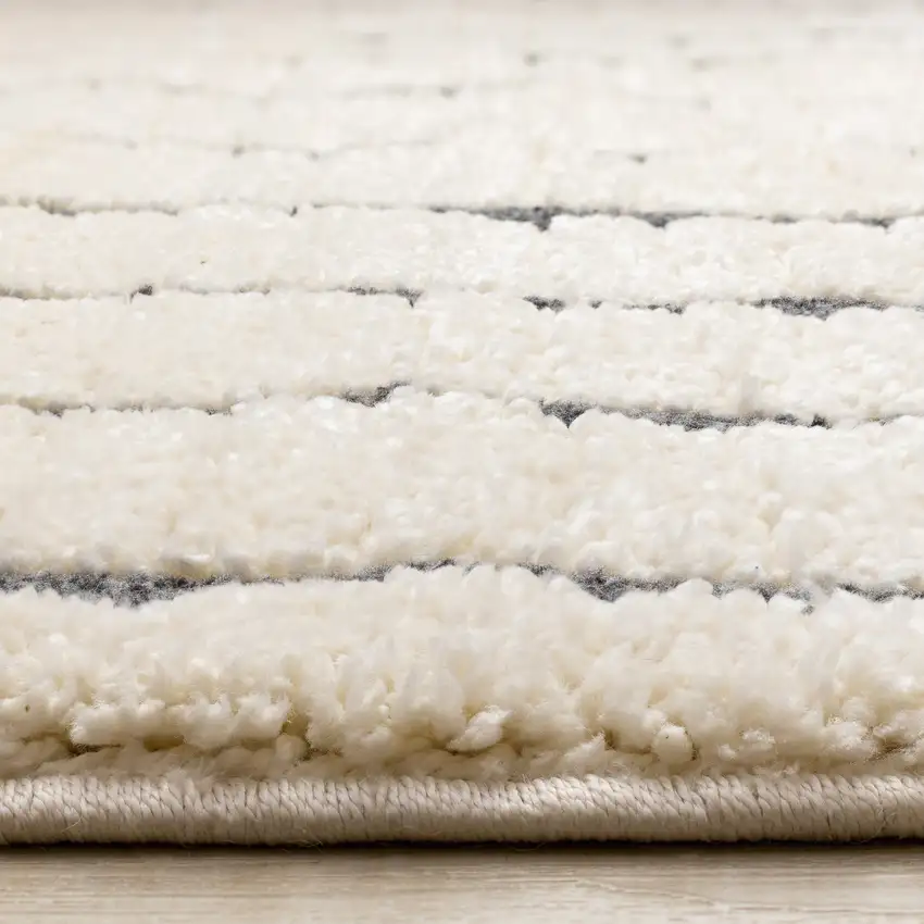 Cream And Black Striped Area Rug Photo 9