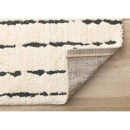 Cream And Black Striped Area Rug Photo 8