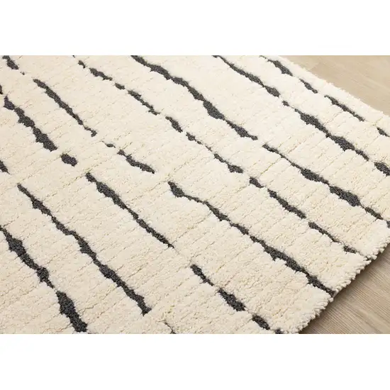 Cream And Black Striped Area Rug Photo 6
