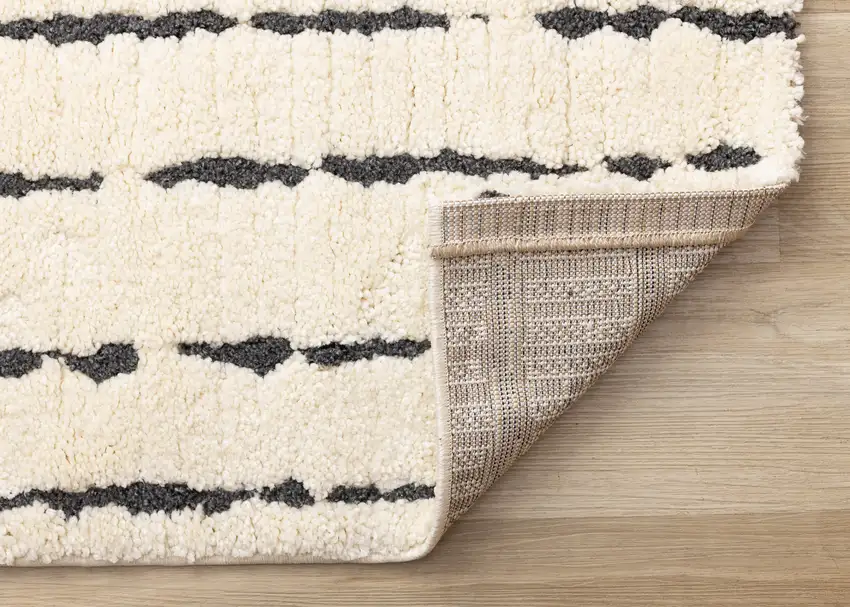 Cream And Black Striped Area Rug Photo 8
