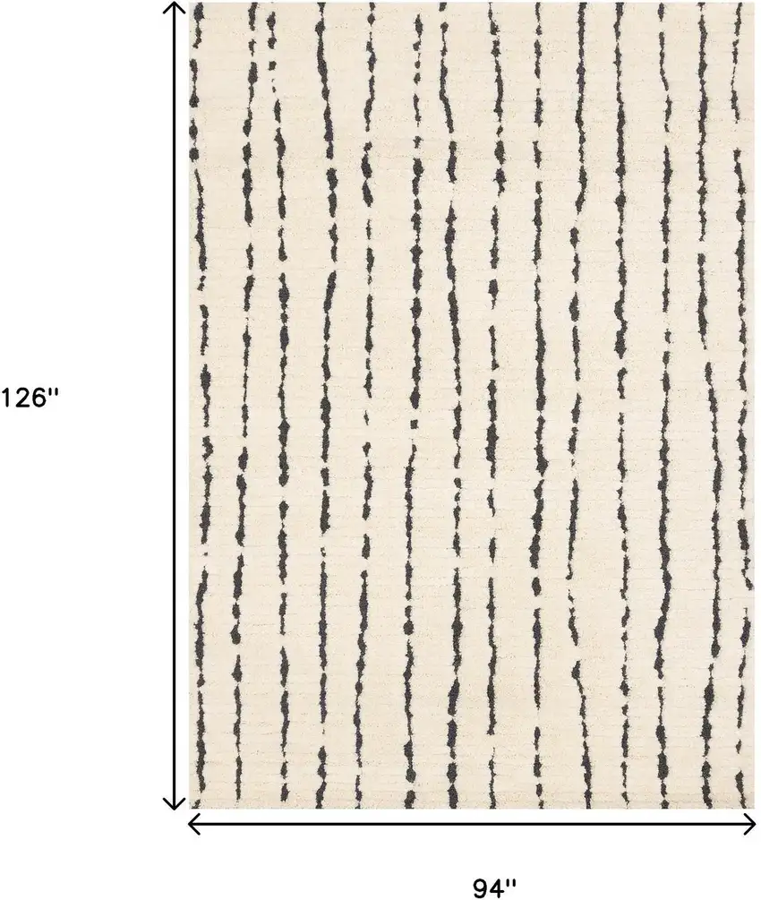 Cream And Black Striped Area Rug Photo 3