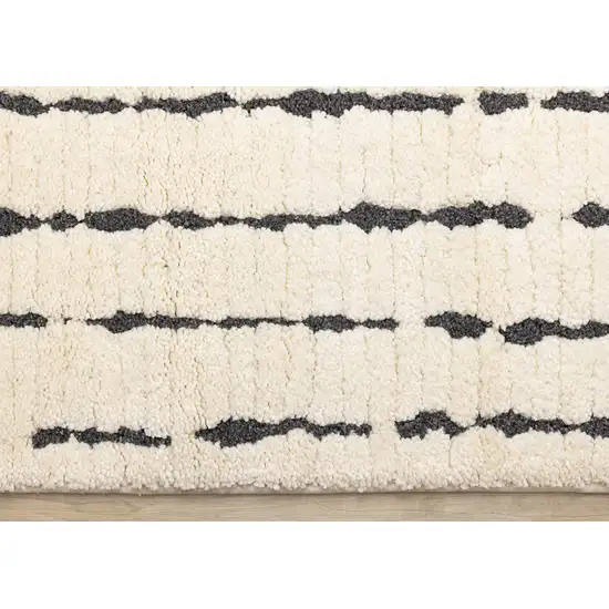 Cream And Black Striped Area Rug Photo 9