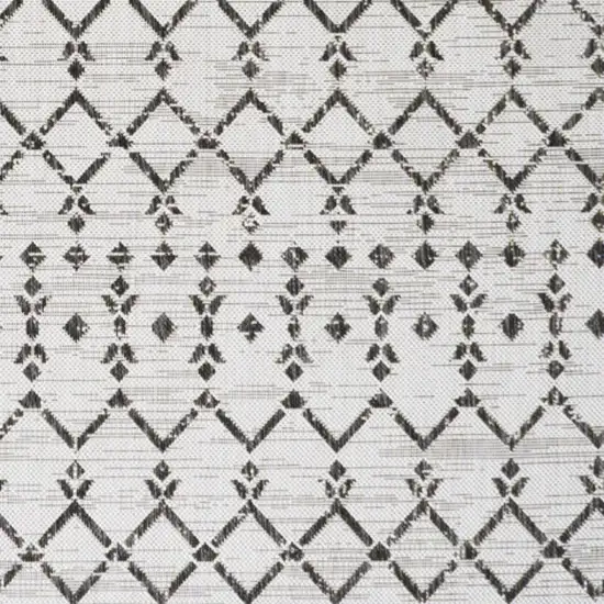 Cream And Black Trellis Indoor Outdoor Area Rug Photo 2