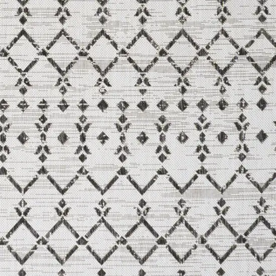 Cream And Black Trellis Indoor Outdoor Area Rug Photo 2