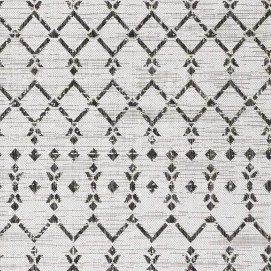 Cream And Black Trellis Indoor Outdoor Area Rug Photo 2