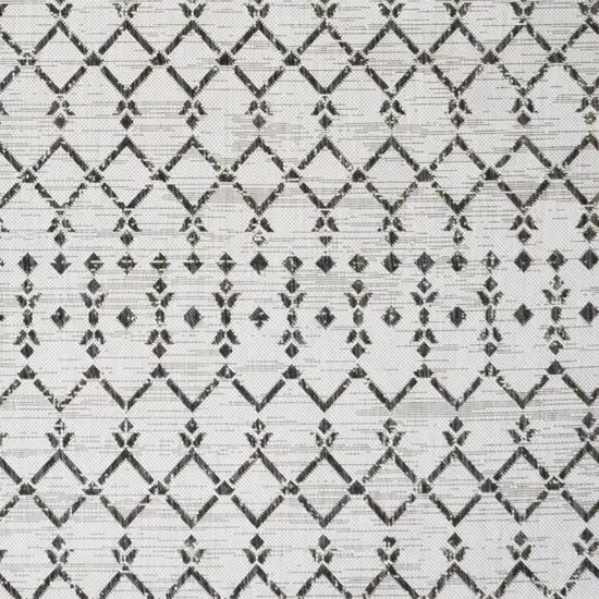 Cream And Black Trellis Indoor Outdoor Area Rug Photo 3