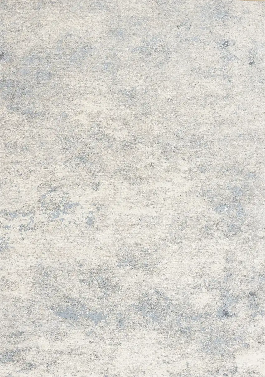 Cream And Blue Abstract Area Rug Photo 4