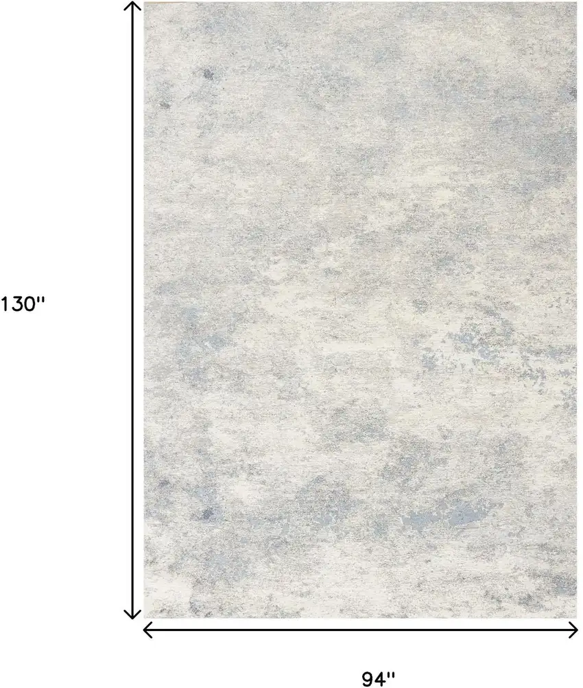 Cream And Blue Abstract Area Rug Photo 3