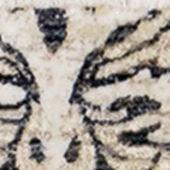 Cream And Blue Floral Medallion Area Rug Photo 4