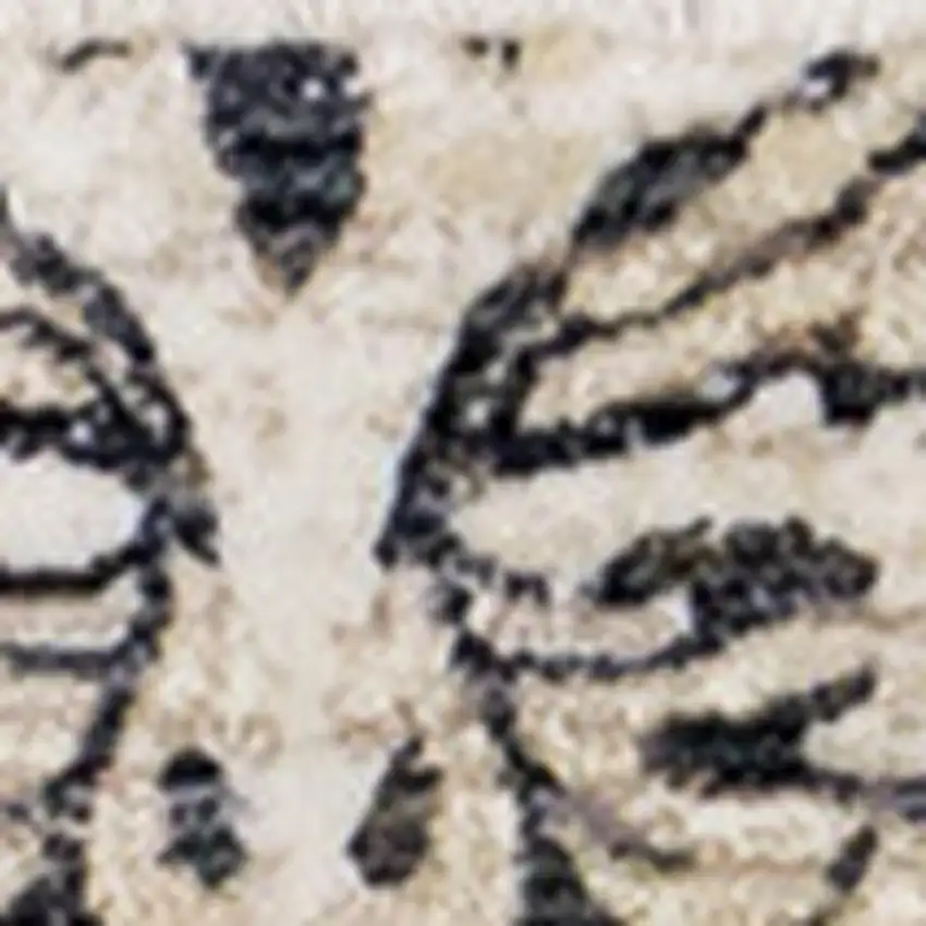 Cream And Blue Floral Medallion Area Rug Photo 4