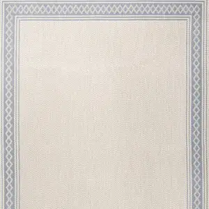Photo of Cream And Blue Indoor Outdoor Area Rug