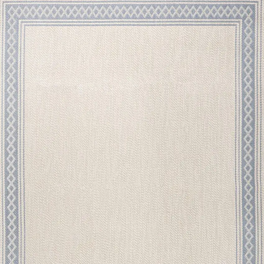 Cream And Blue Indoor Outdoor Area Rug Photo 3