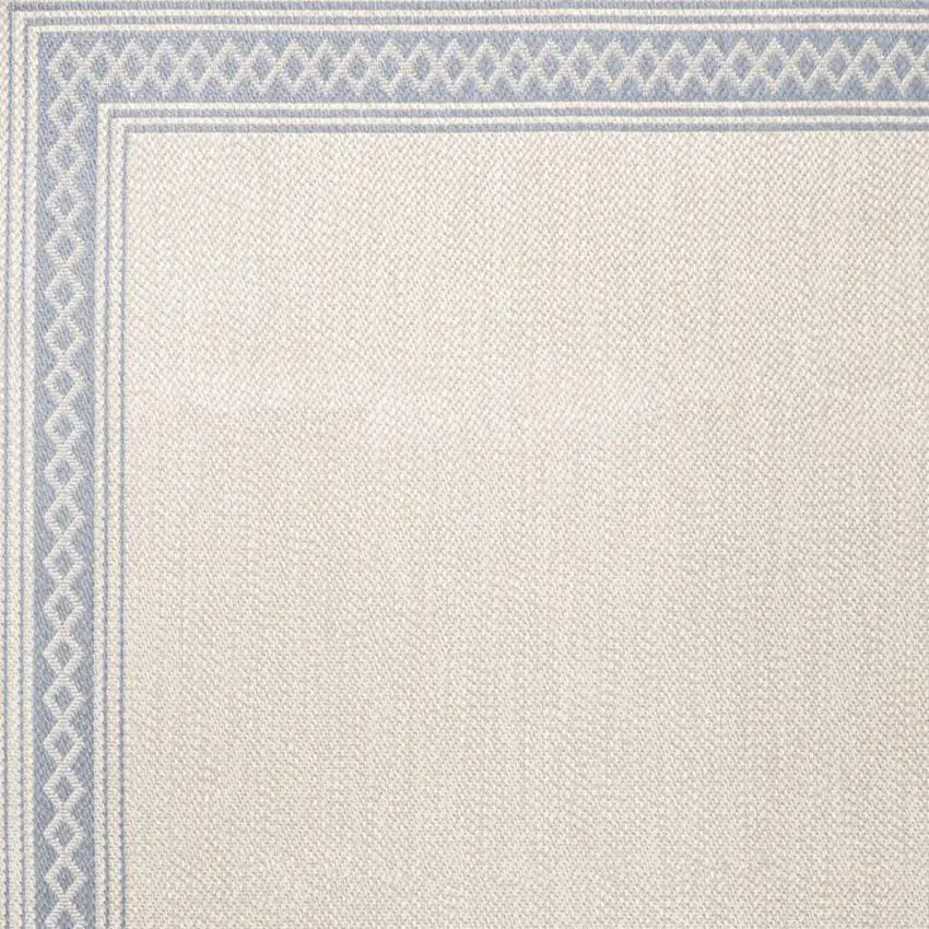 Cream And Blue Indoor Outdoor Area Rug Photo 2