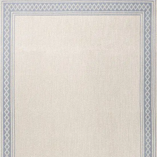 Cream And Blue Indoor Outdoor Area Rug Photo 3