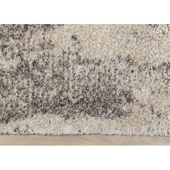 Cream And Brown Abstract Area Rug Photo 8