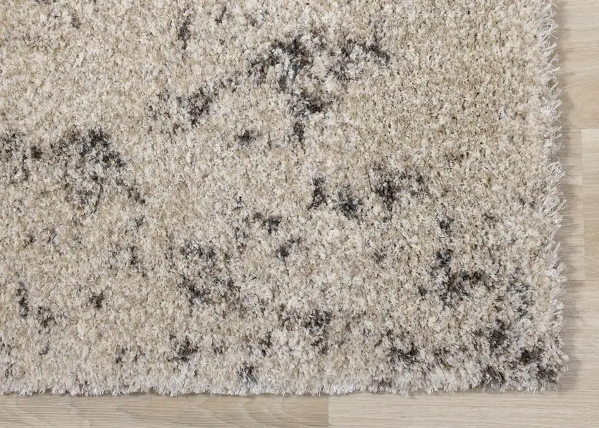 Cream And Brown Abstract Area Rug Photo 8