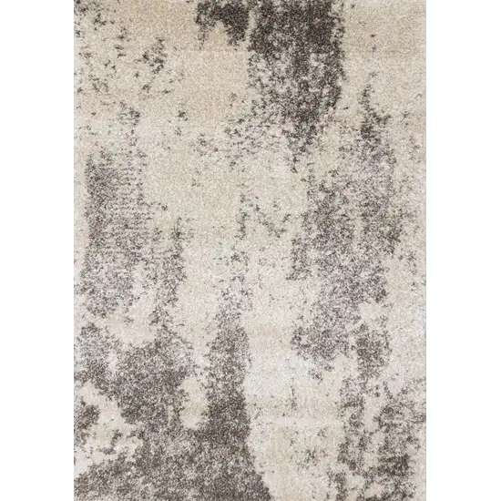 Cream And Brown Abstract Area Rug Photo 4