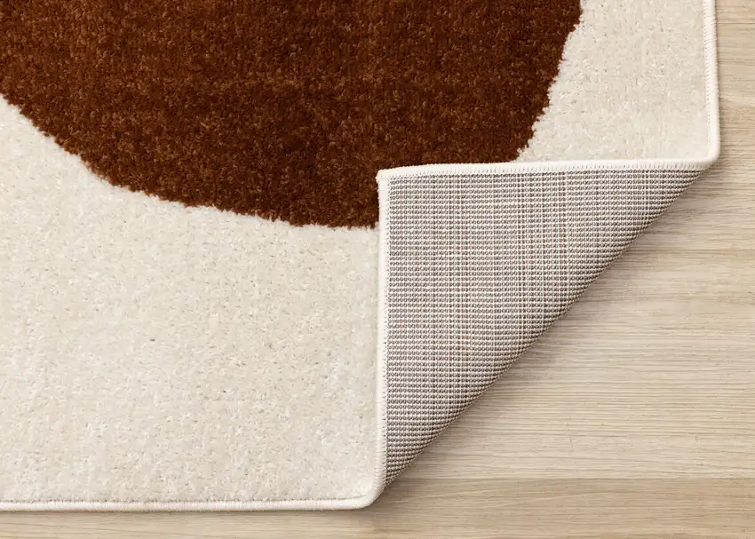 Cream And Brown Geometric Area Rug Photo 9