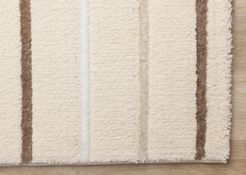 Cream And Brown Striped Area Rug Photo 9