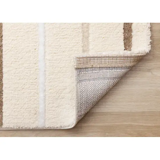 Cream And Brown Striped Area Rug Photo 9