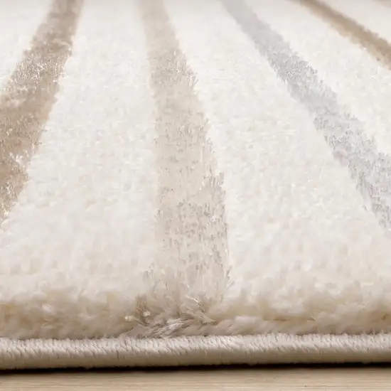 Cream And Brown Striped Area Rug Photo 9