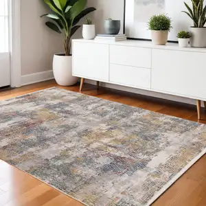 Photo of Cream And Brown Striped Area Rug