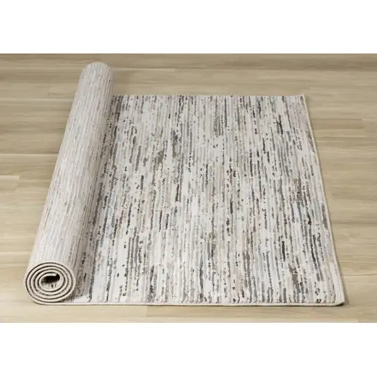 Cream And Brown Striped Area Rug Photo 9