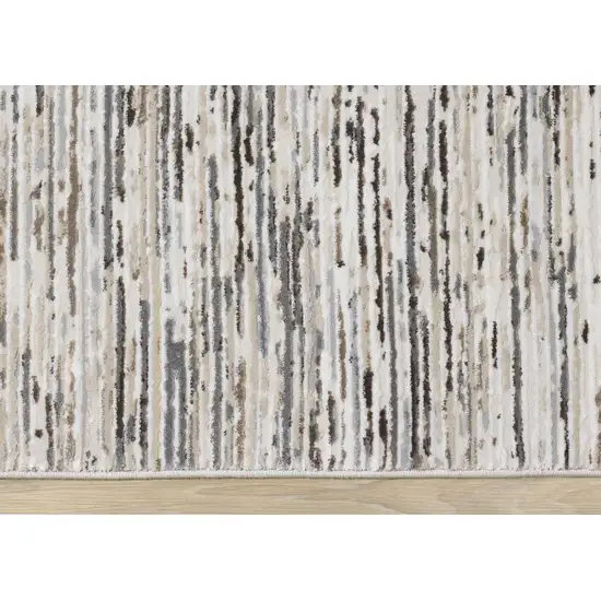 Cream And Brown Striped Area Rug Photo 9