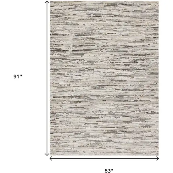 Cream And Brown Striped Area Rug Photo 3