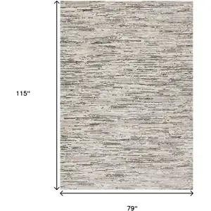 Photo of Cream And Brown Striped Area Rug