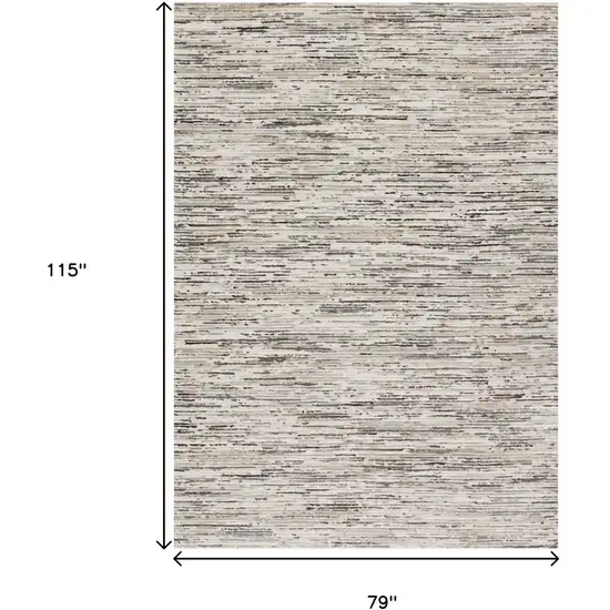 Cream And Brown Striped Area Rug Photo 3