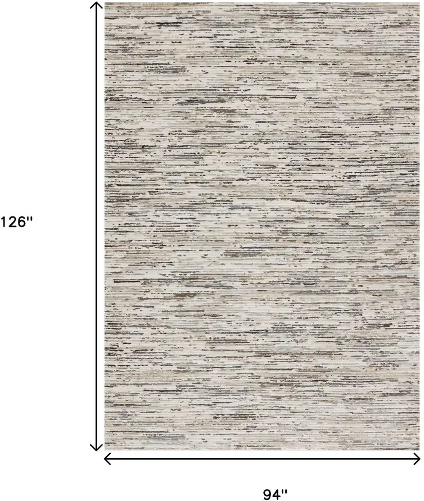 Cream And Brown Striped Area Rug Photo 3