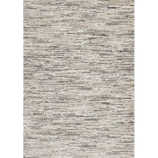 Cream And Brown Striped Area Rug Photo 4