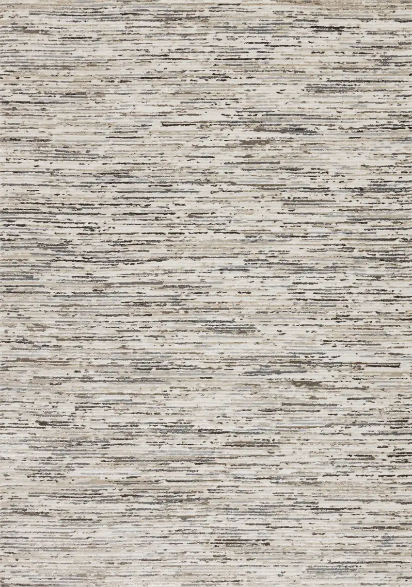 Cream And Brown Striped Area Rug Photo 4