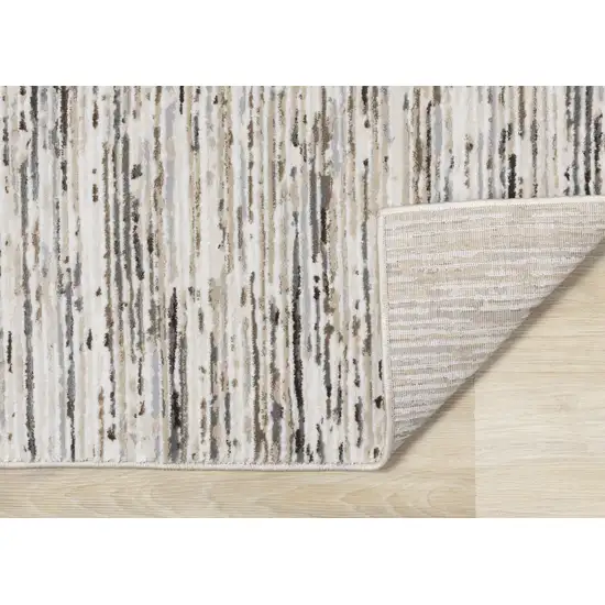 Cream And Brown Striped Area Rug Photo 9