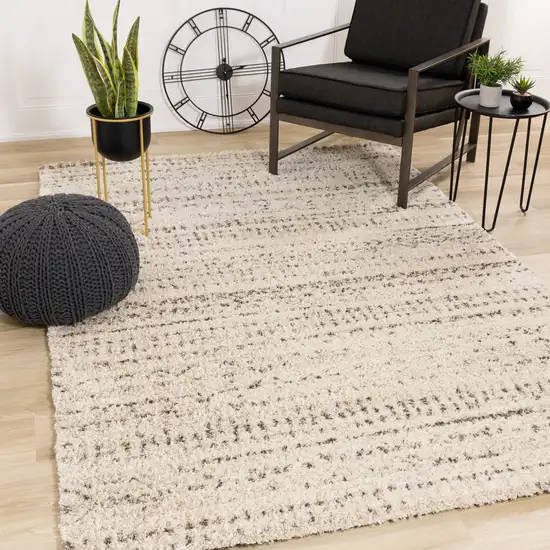 Cream And Brown Tribal Area Rug Photo 3
