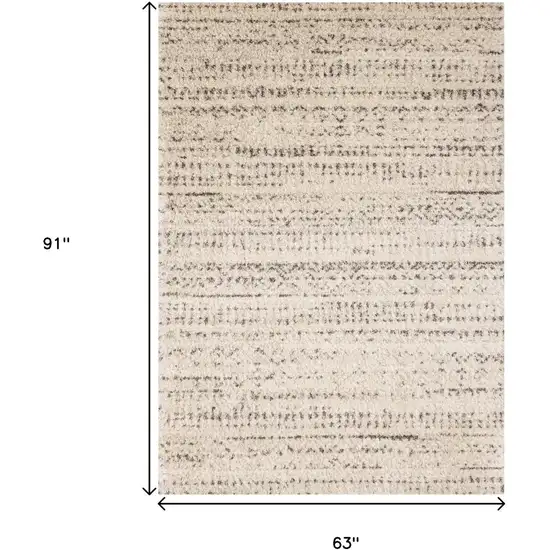 Cream And Brown Tribal Area Rug Photo 3